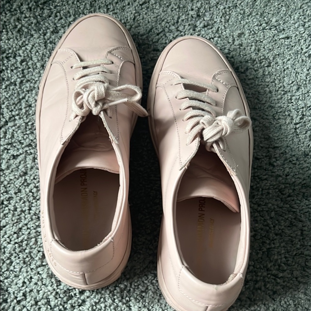 Pink Leather Sneakers Common Projects Women